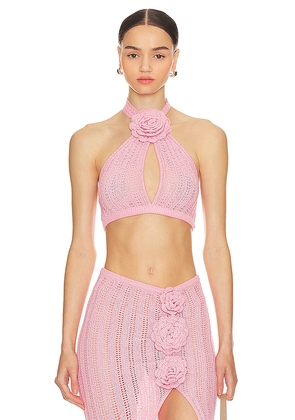 MAJORELLE Stella Rosette Top in Pink. Size M. Also in L.