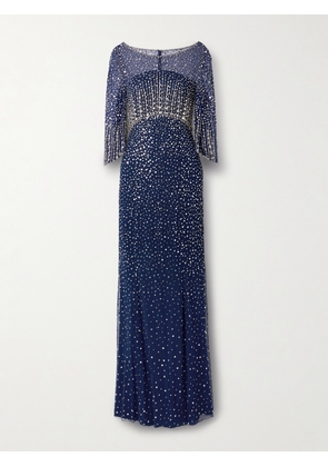 Jenny Packham - Kiya Embellished Tulle Gown - Blue - UK 6,UK 8,UK 10,UK 12,UK 14,UK 16,UK 18,UK 20