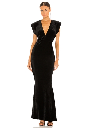 Norma Kamali V Neck Rectangle Gown in Black. Size S. Also in M.