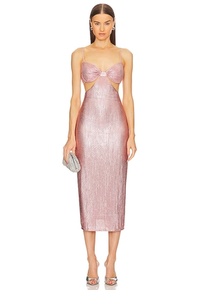 Michael Costello x REVOLVE Yvonne Midi Dress in Rose. Size L. Also in S.