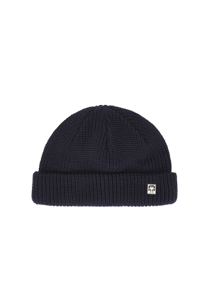Obey Micro Beanie in Blue.