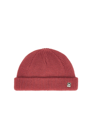 Obey Micro Beanie in Red.