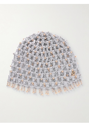RABANNE - Embellished Metallic Crocheted Hat - Silver - One size