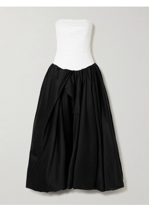 Aje - Violette Strapless Ruched Cotton-poplin Gown - Black - UK 4,UK 6,UK 8,UK 10,UK 12,UK 14,UK 16
