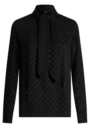 ETRO scarf-collar jacquard shirt - Black