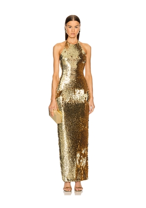 Michael Costello x REVOLVE Felicity Gown in Metallic Gold. Size L. Also in M, S, XL.