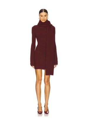 LOBA Soleil Scarf Dress in Burgundy. Size M. Also in L, XS.