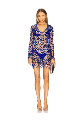 MILLY Sequin Crochet Mini Pullover Dress in Royal. Size M/L. Also in XS/S.