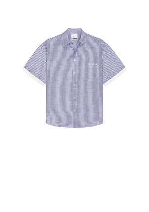 Le PÃ¨re Double Short Sleeve Button Down in Blue. Size L. Also in M.