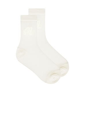 Malbon Golf Leandra Ankle Sock in White.