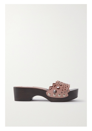 Alaïa - 50 Studded Laser-cut Leather Clogs - Neutrals - IT35,IT36,IT37,IT38,IT39,IT40,IT41