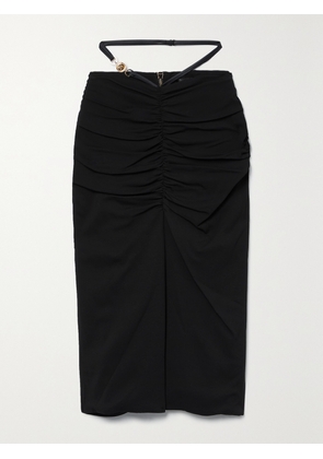 Versace - Embellished Ruched Crepe Midi Skirt - Black - IT36,IT38,IT40,IT42,IT44