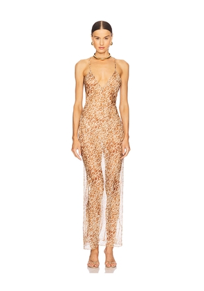 LaQuan Smith Slip Dress in Brown. Size M. Also in S.