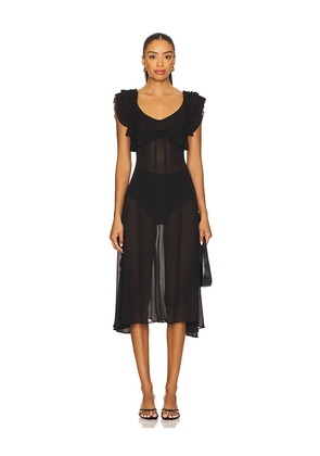 LPA Alice Midi Dress in Black. Size L. Also in S, XXS.