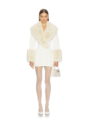 LOBA Julieta Faux Leather Coat in Ivory. Size XL. Also in L, M.