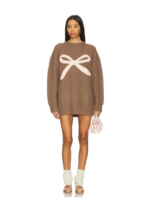 MAJORELLE Junia Sweater Dress in Brown. Size S. Also in M, XS.