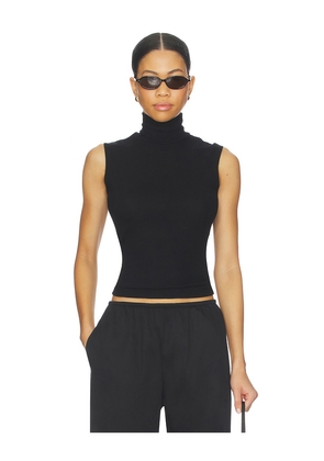 LESET Lauren Sleeveless Turtleneck in Black. Size L. Also in M, S.