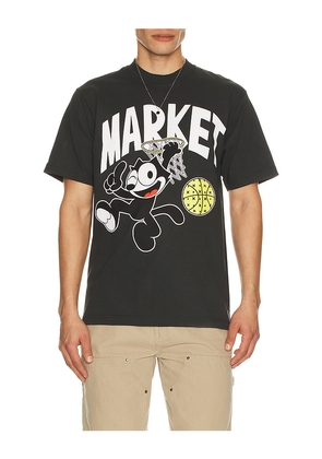 Market x Felix The Cat Dunking Tee in Black. Size L. Also in M, S, XL/1X.