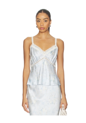 LoveShackFancy Lirena Top in Baby Blue. Size L. Also in M, S, XL, XS, XXS.