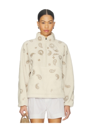 Malbon Golf Blair Fleece Pullover in Beige. Size L. Also in M, S, XL, XS.