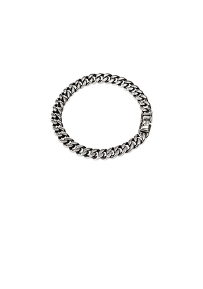 LOUPN Cuban Chain 7mm Bracelet in Metallic Silver. Size L. Also in M, S.