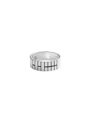 LOUPN Korean Trigram Ring in Metallic Silver. Size 10. Also in 11, 9.