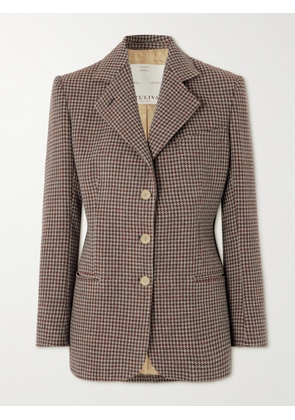 Giuliva Heritage - Ginestra Houndstooth Wool-tweed Blazer - Brown - IT36,IT38,IT40,IT42,IT44,IT46,IT48