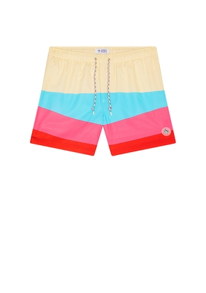 Original Penguin 5 Box Rec Degrade Swim Shorts in Blue. Size L. Also in M, XL/1X.