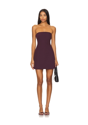 SEROYA Poppi Heavy Crepe Strapless Mini Dress in Wine. Size S. Also in XL.