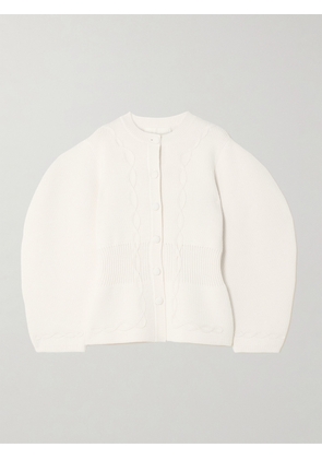 DESTREE - Adrian Ribbed Cable-knit Wool Cardigan - Ecru - small,medium,large