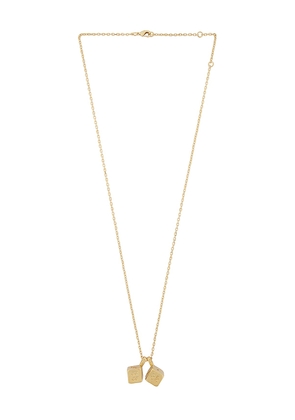 Two Jeys Dice Necklace in Metallic Gold.