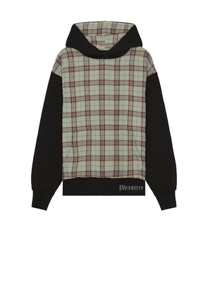 Pleasures Career Contrast Plaid Hoodie in Black. Size L. Also in XL/1X.