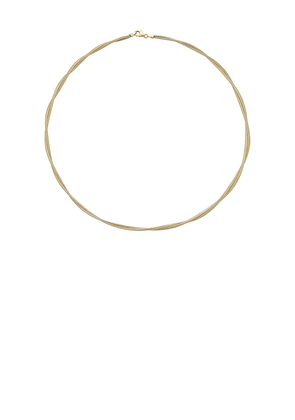 STONE AND STRAND Interwoven Gold Necklace in Metallic Gold.