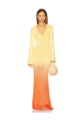 The Wolf Gang Zinna Sleeved Maxi Dress in Lemon. Size M. Also in S, XS.