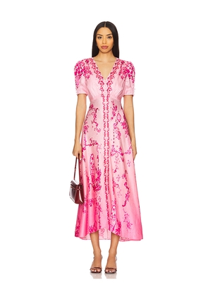SALONI Lea Long Dress in Ombre Serramento in Pink. Size 2. Also in 6.