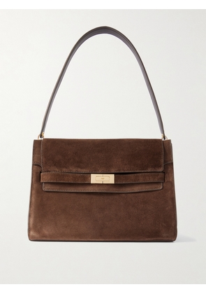 Tory Burch - Lee Radziwill Large Suede Shoulder Bag - Brown - One size