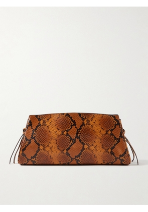 STAUD - Maude Snake-effect Leather Clutch - Animal print - One size