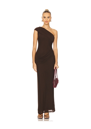 superdown Fleur Maxi Dress in Brown. Size L. Also in M, S, XXS.