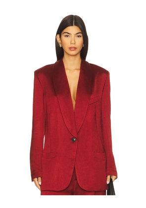 Smythe Shawl Collar Oversized Blazer in Red. Size L. Also in M, S.