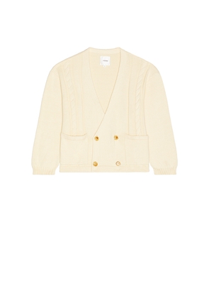 Found Found Double Breasted Cable Knit Cardigan in Cream. Size S. Also in L, XL/1X.