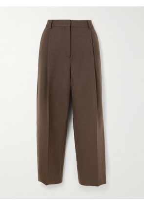 TOTEME - Pauli Pleated Twill Tapered Pants - Brown - DK32,DK34,DK36,DK38,DK40