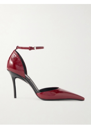 Alaïa - D'orsay 90 Glossed Textured-leather Pumps - Burgundy - IT35,IT36,IT37,IT38,IT39,IT40,IT41