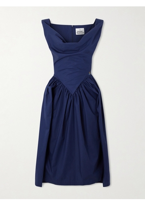 Vivienne Westwood - Sunday Gathered Cotton-poplin Midi Dress - Blue - IT36,IT38,IT40,IT42,IT44,IT46