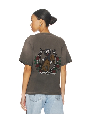 Remington Stone Bad Remi Tee in Brown. Size L. Also in M, S, XL/1X, XS.