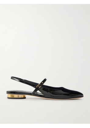 Tod's - Patent-leather Mary Jane Slingback Flats - Black - IT36,IT36.5,IT37,IT37.5,IT38,IT38.5,IT39,IT39.5,IT40,IT40.5,IT41,IT41.5,IT42