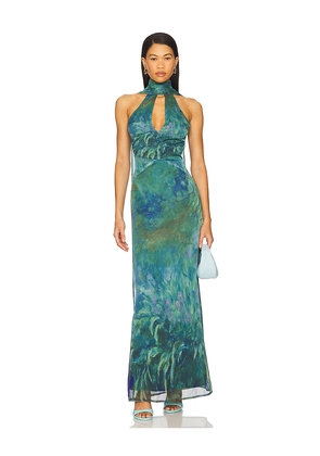 YLLW THE LABEL Monet Dress in Green. Size S. Also in L.