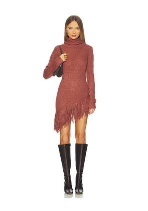 Understated Leather Whole Lotta Trouble Dress in Cognac. Size L/XL. Also in M/L, XS/S.