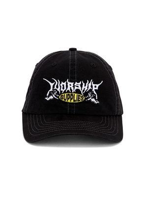 Worship Supplies Messenger 6 Panel Hat in Black.