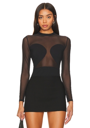 Undress Code All-nighter Bodysuit in Black. Size M. Also in S, XS.