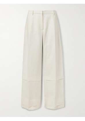KHAITE - Linden Tiered Frayed Linen Pants - Cream - US0,US2,US4,US6,US8,US10,US12